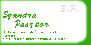 szandra pasztor business card